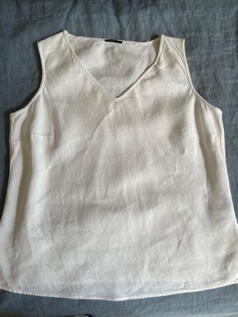 OSKA Leinen Damen V-Top, Gr. IV SLIM, weiss