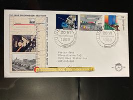 Niederlande 1989 illustrierter FDC Satz 150 J. Eisenbahn