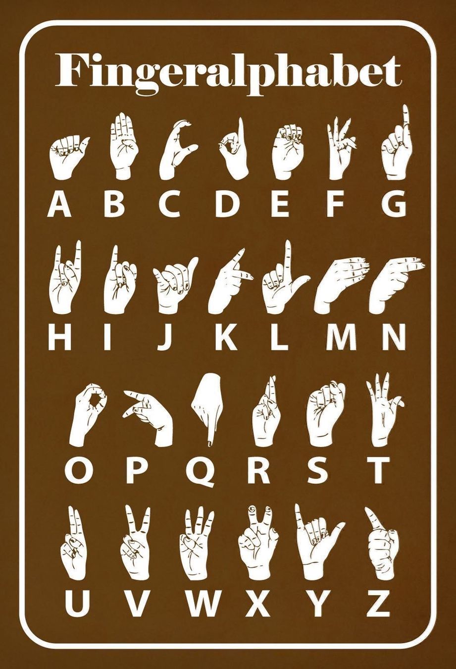 Insegne: Blechschild-FINGER ALPHABET – Nuovo e nell'imballaggio originale da Rupperswil venduto da big-one-sale