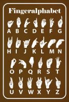 Blechschild-FINGER ALPHABET