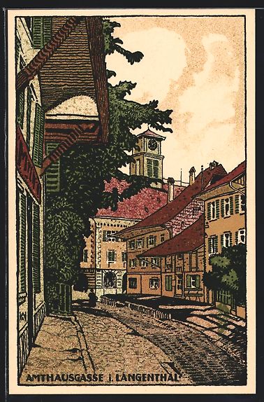 Cartes postales: Langenthal, Amthausgasse mit Bäumen – D'occasion à Berlin par bartko-reher