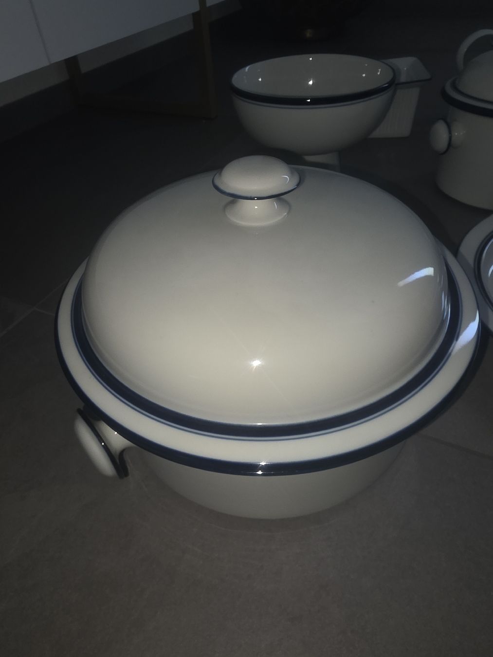 Set di piatti: Ensemble de vaisselle DANSK BISTRO blanc et bleu – Nuovo (secondo la descrizione) da Tecknau venduto da Anadias 1