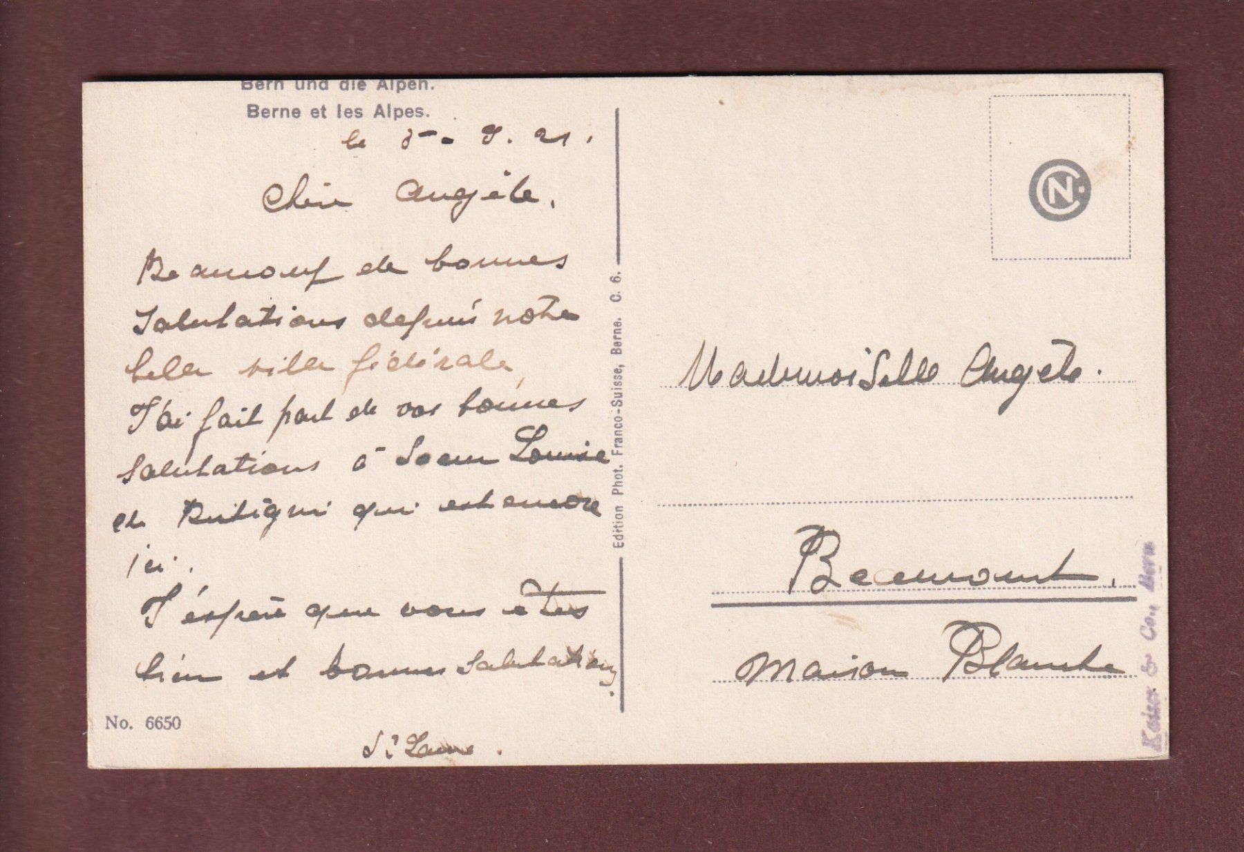 Cartoline postali: BERN und die Alpen - 1921 – Usato da Pully venduto da nicecards-shop 1