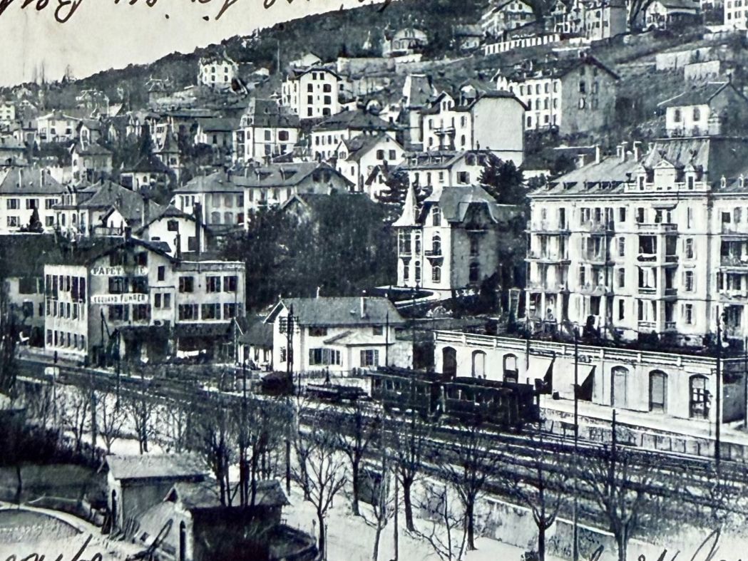 Cartoline postali: Neuchâtel - Train près de Les Sablons et le Plan - 1904 – Usato da Lutry venduto da Ediego 2
