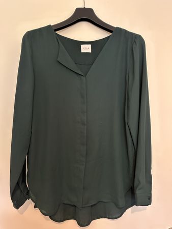 VILA Damen Bluse, Grösse M, Dunkelgrün - Top Zustand!