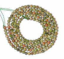 1 Strang echte natürliche Unakit Perlen 2 mm facettiert