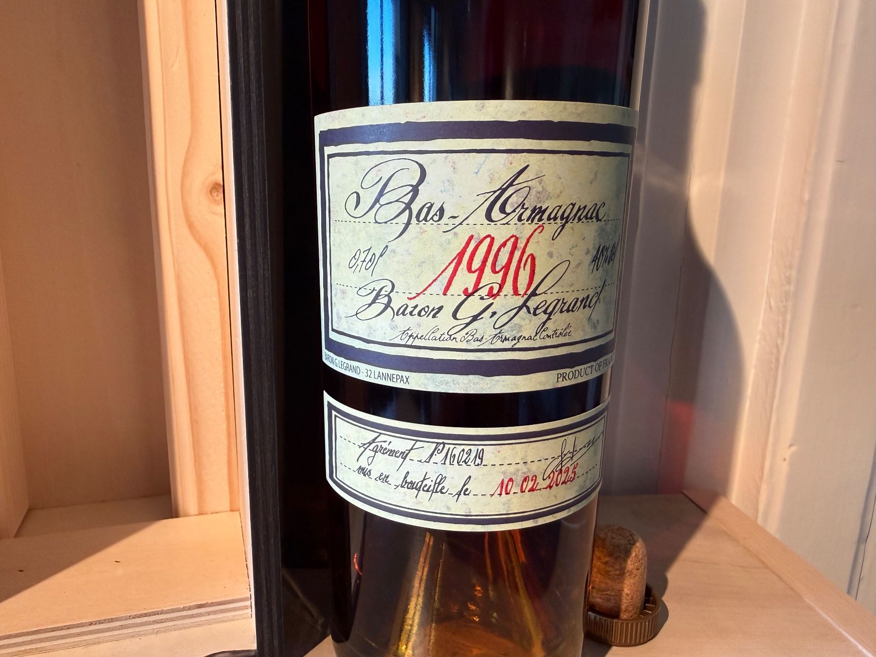 Bevande alcoliche: Bas Armagnac Baron G. Legrand 40% 2004 – Nuovo e nell'imballaggio originale da Wöschnau venduto da Vinsale 1