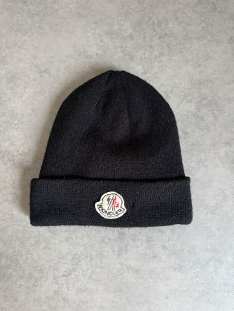 Moncler Vintage Mütze Schwarz – Logo Beanie