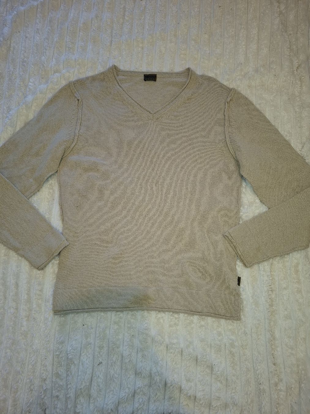 Kenzo Pullover & Sweatshirts: Pull Kenzo Jeans Col V Beige / Beige Clair 100% Coton - S – Gebraucht aus Le Locle von QUALI-PRIX