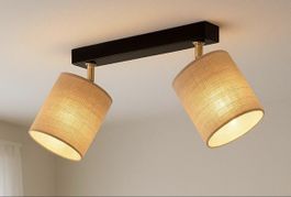 Designer Deckenleuchte Lampe Metall Jute