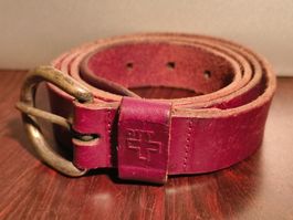 PTT Ledergurt 117cm rot mit Post Schweiz