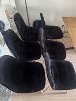 Dining Chairs Set of 6 Black Velvet Like New
