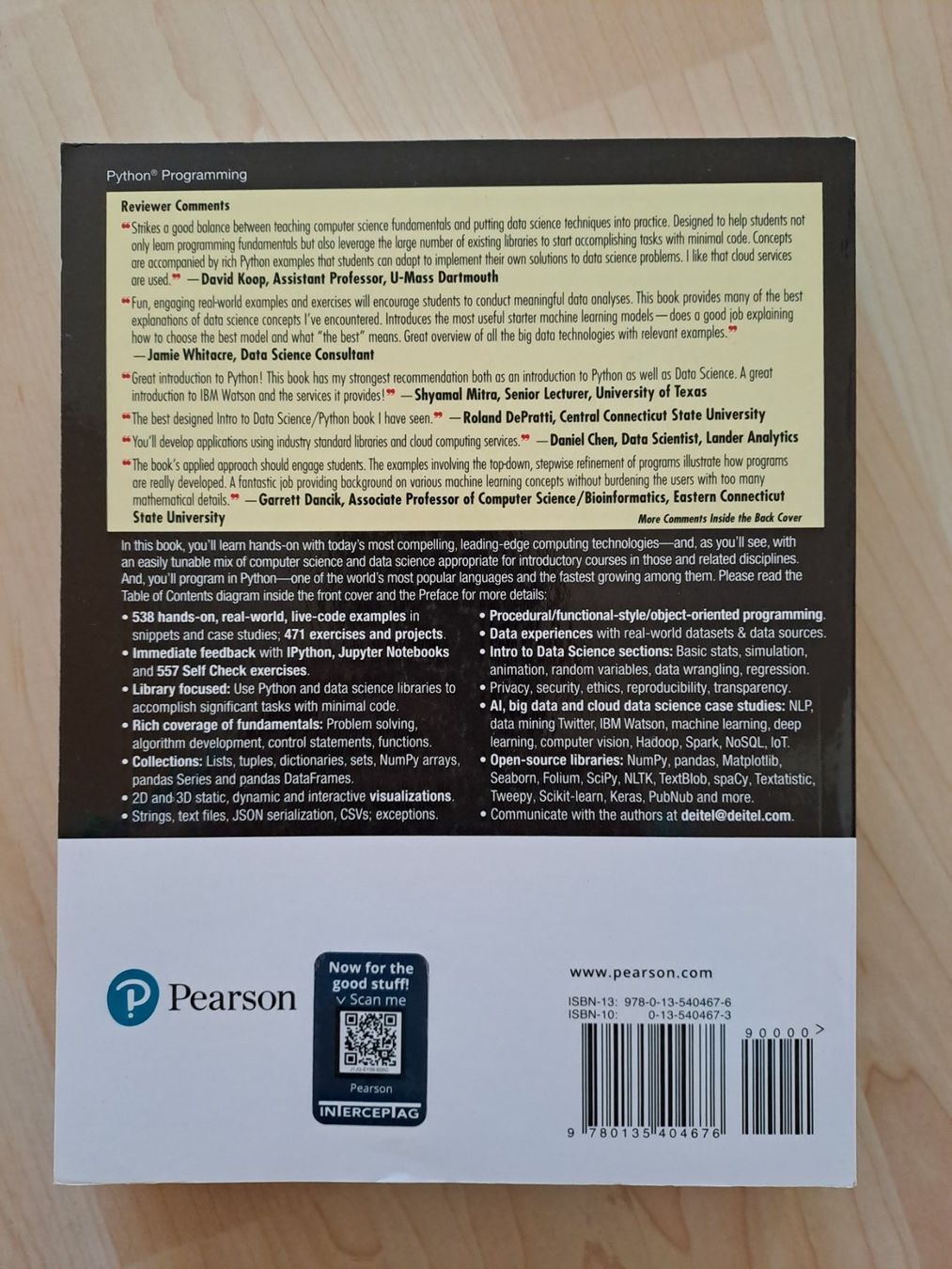 Bücher: Intro to Python for Computer Science and Data Science – Gebraucht aus Biel/Bienne von  1