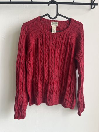 L.L.Bean Zopfpullover – Rot – Grösse S