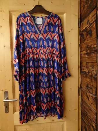 Orange-blaues Delicatelove Kleid langarm Gr. L - 426127