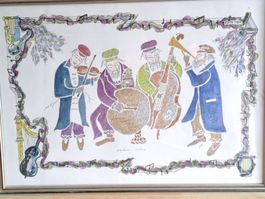 Judaica Leon Azoulay Serigraphie Mikrokalligraphie Handsign