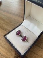 Edle Ohrstecker Granat Steinen 💎, silbern,