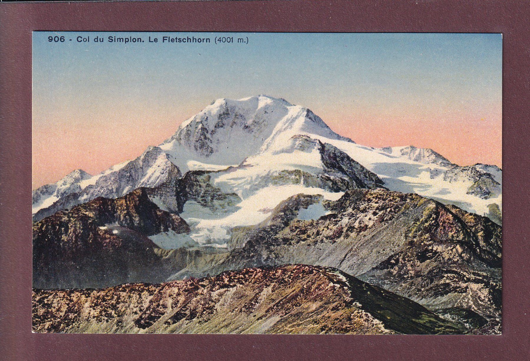 Cartoline postali: Col du SIMPLON - Fletschhorn – Usato da Pully venduto da nicecards
