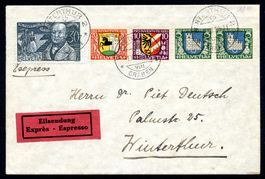 Zst J 53 - 56 Express FDC 1930 - Katalog CHF 1'200.--