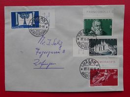 1948, Nr.281-284 Ersttagsbrief mit Tabs von LUZERN K: 250.-+