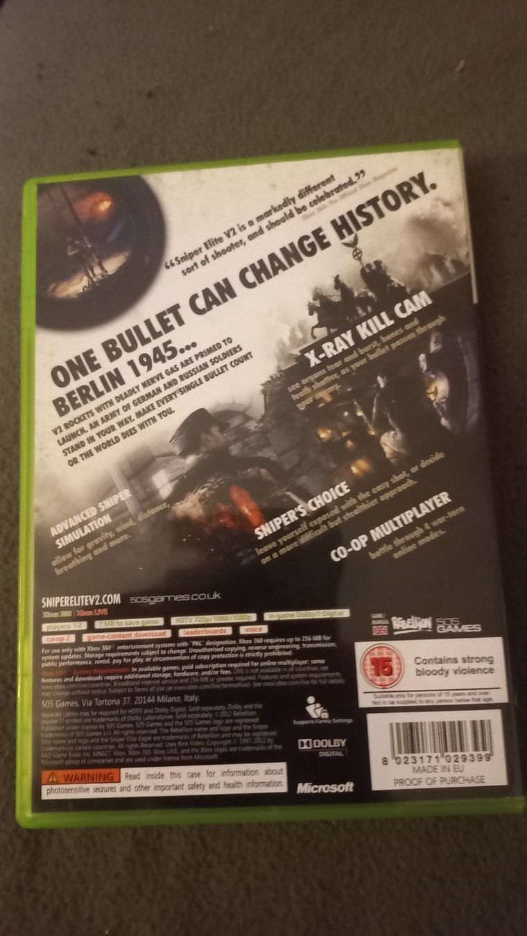 Giochi: Sniper Elite V2 Xbox360 Game – Usato da Olten venduto da Donatello1984 1