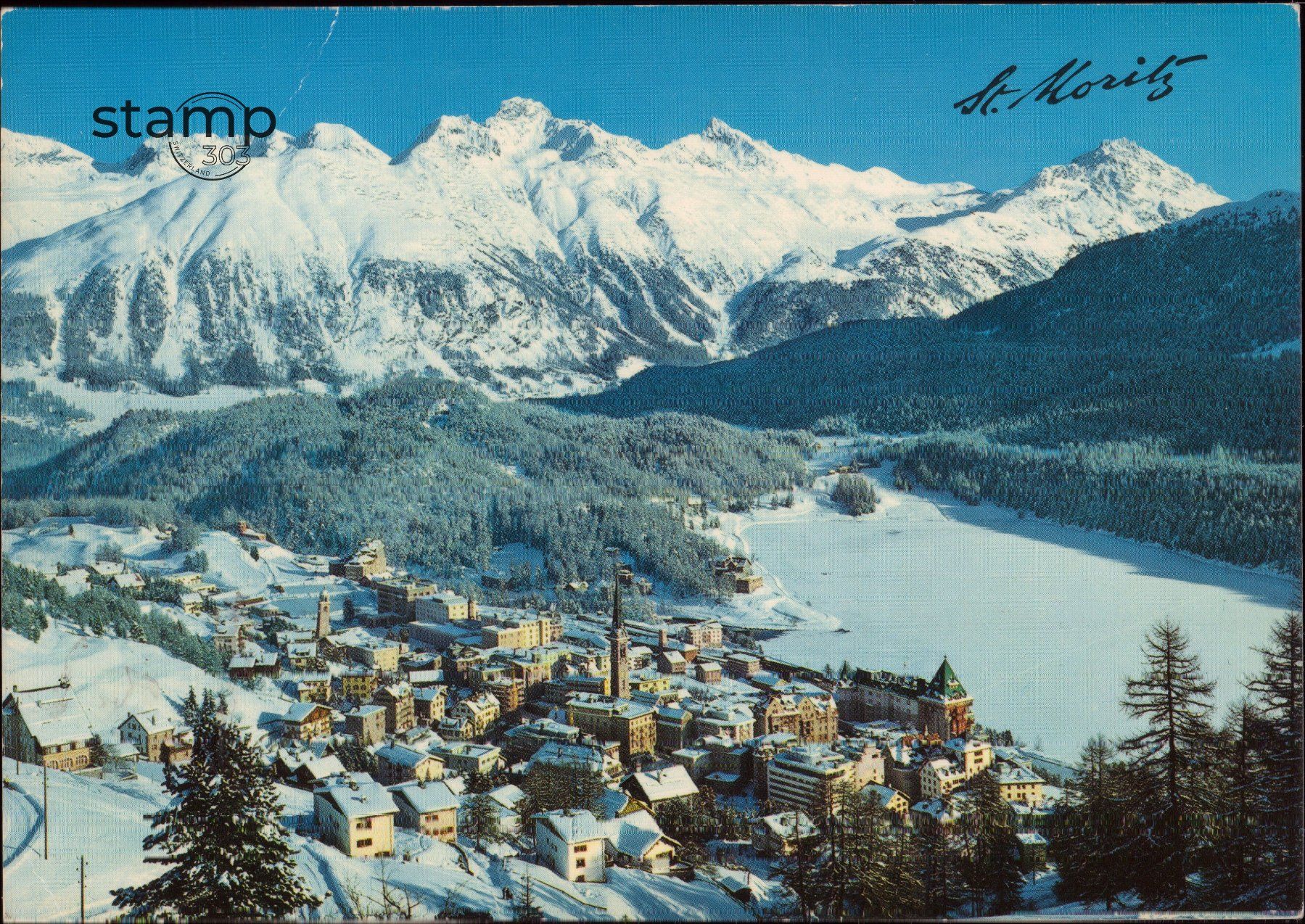 Cartoline postali: 1974 AK St. Moritz – Usato da Eggersriet venduto da stamp303
