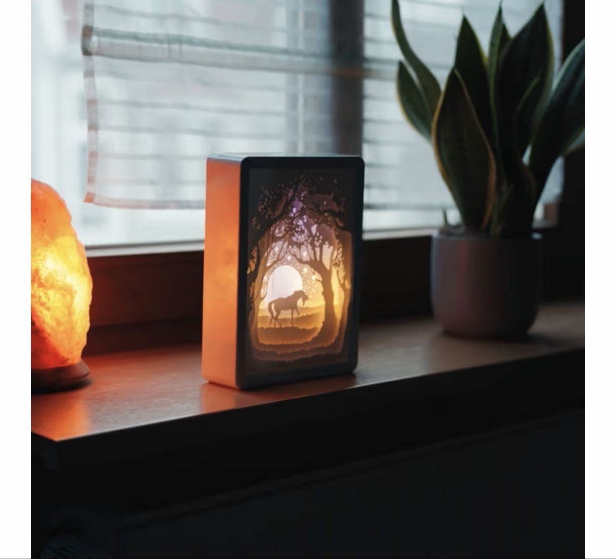Lampade: 3D Papercut Lightbox - RECTANGLE Unicorn - night lamp decor – Nuovo e nell'imballaggio originale da Frauenfeld venduto da Vanityroom 3