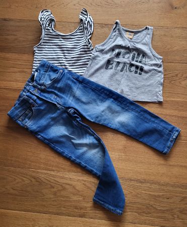 Sommer Set: 2 Tops + Jeans H&M, Gr. 98/104 Mädchen☀️