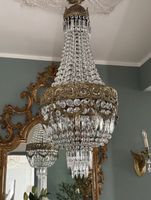 Kronleuchter Kristall Messing Vintage Lampe Deckenleuchte mi