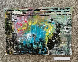 Urban Energy“ – abstraktes Originalgemälde Masse: 42 × 29,7