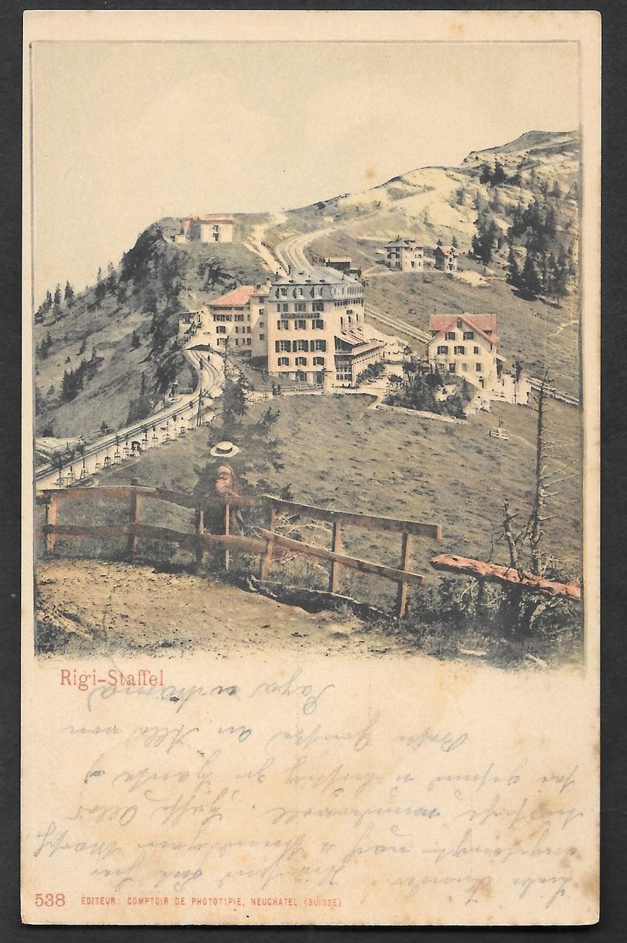 Cartoline postali: Rigi-Staffel Teilansicht mit Hotel – Usato da Olten venduto da clotaldi
