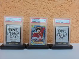 One Piece Luffy Day 24 Promo OP07-109 + 2x DON Card PSA 9