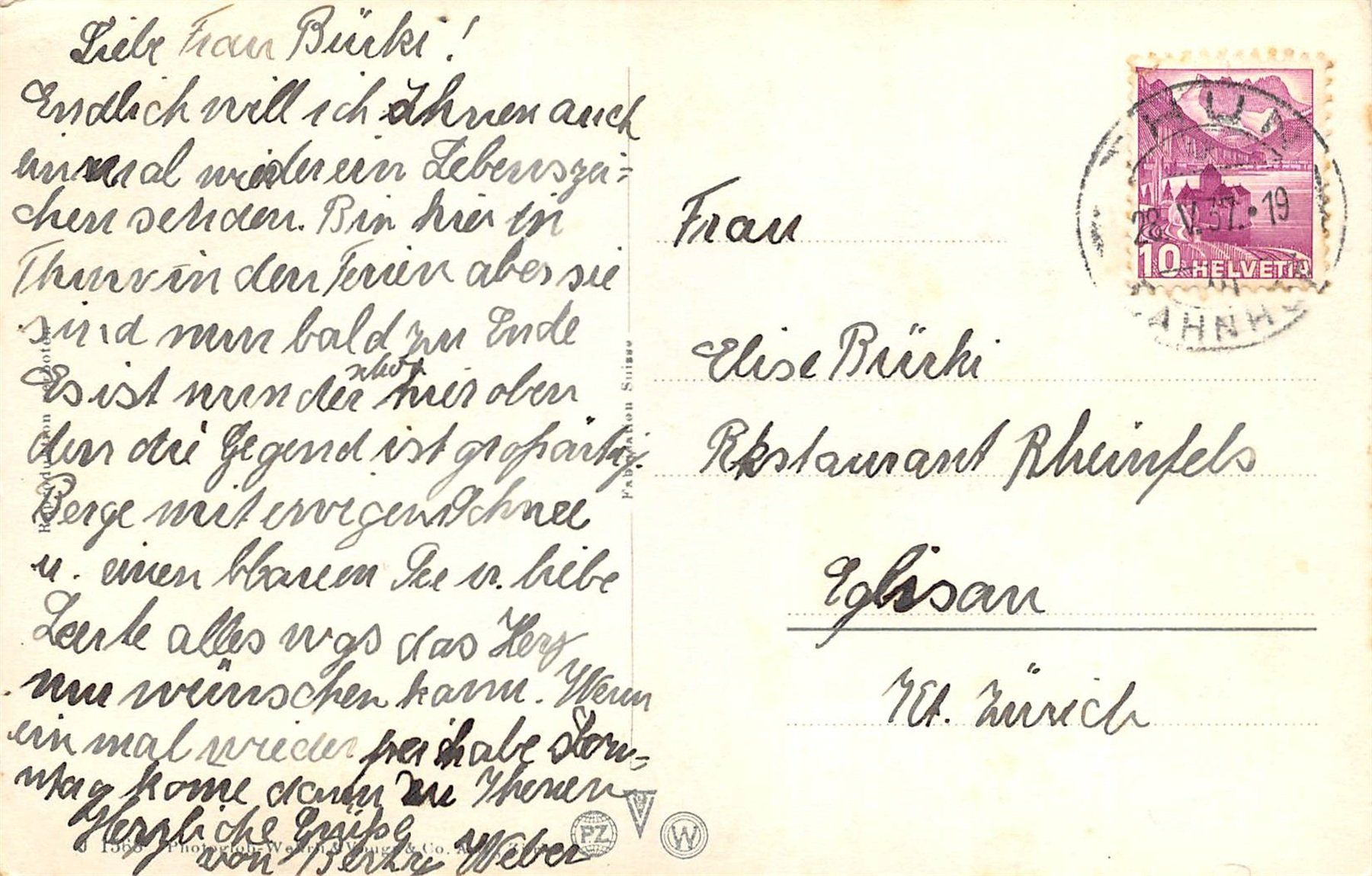 Cartoline postali: Thun, Promenade – Usato da Ottikon b.Kemptth. venduto da Neptun1974 1