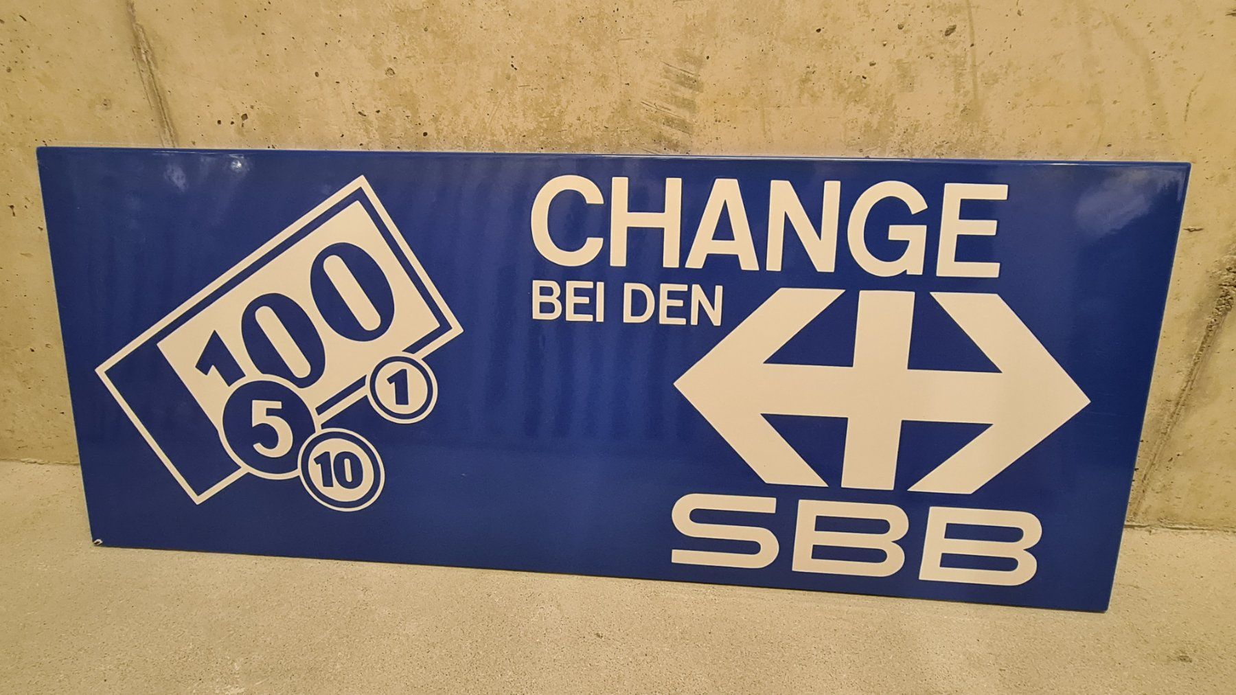 SBB/CFF/FFS Insegne: XXL Emailschild: Schweizerische Bundesbahnen SBB Change – Usato da Winterthur venduto da stufaphi