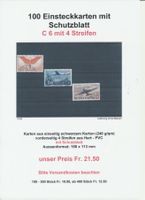 100 Einsteckkarten mit Schutzblatt, C 6 mit 4 Streifen