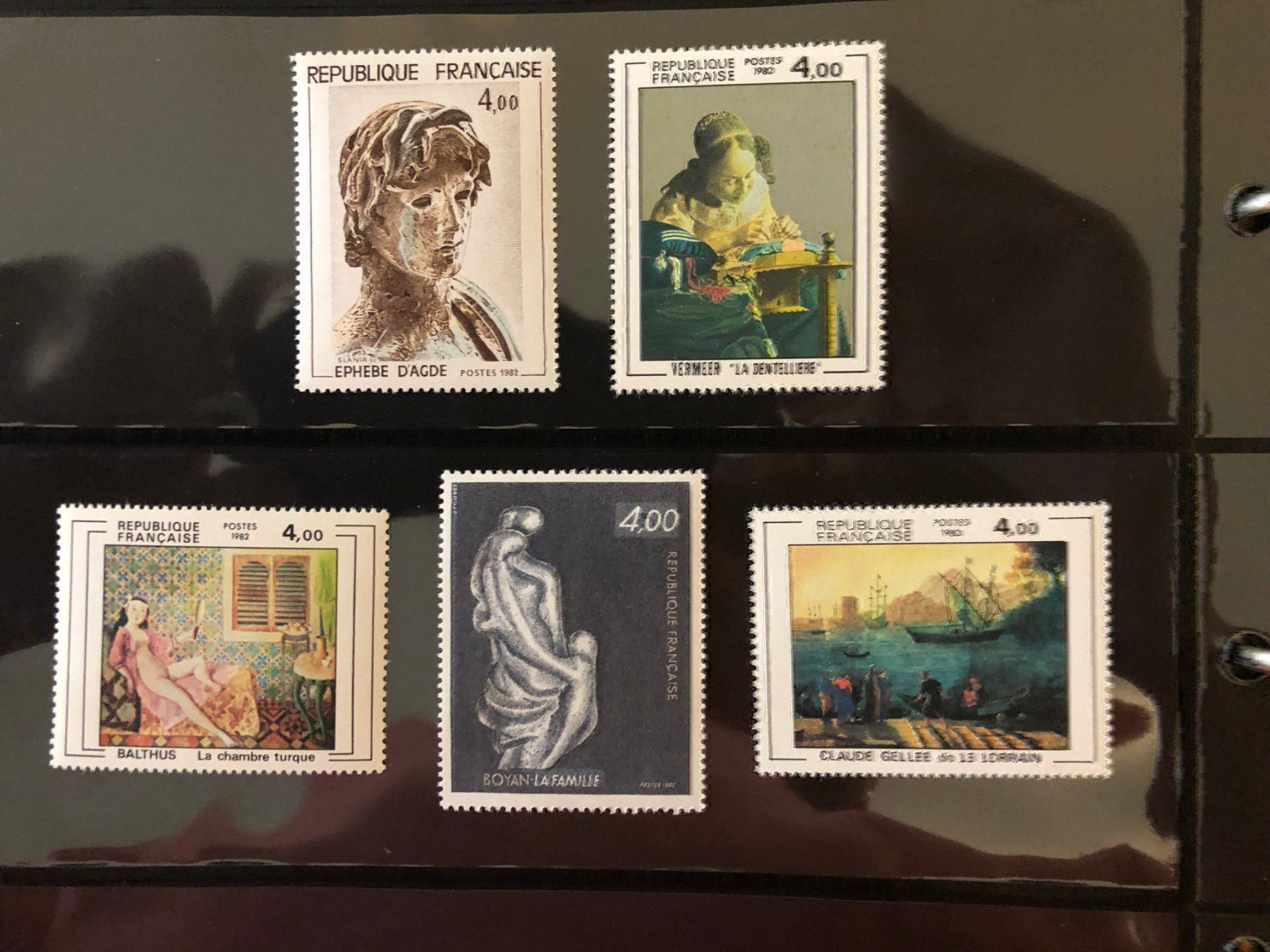 Tutti i francobolli: () Musée imaginaire 1982 5 tableaux neufs** – Nuovo e nell'imballaggio originale da Lausanne venduto da ffhoud