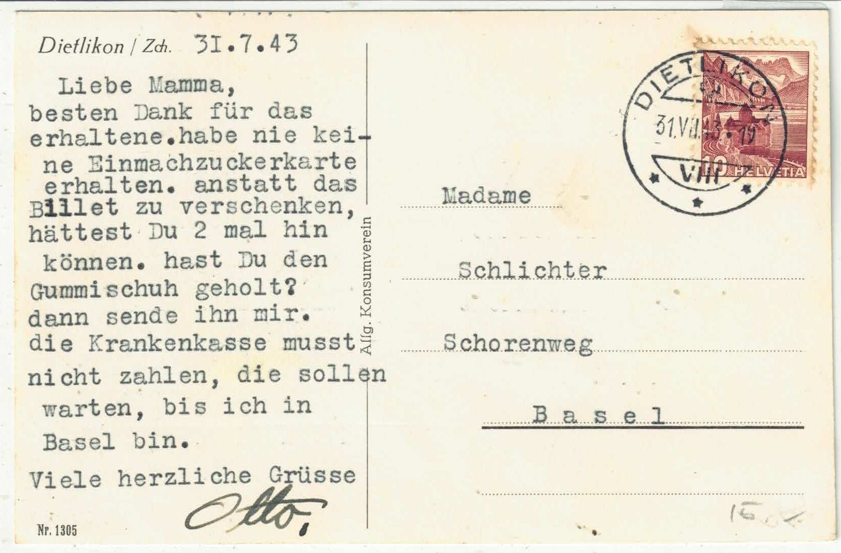 Cartes postales: Dietlikon - Generalansicht – D'occasion à Ettingen par Kartenplanet 1
