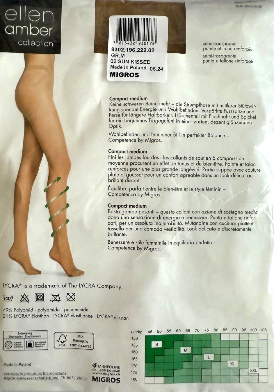Ellen Amber Strümpfe & Strumpfhosen: Strumpfhose ellen amber Compact medium – Neu und originalverpackt aus Menziken von ABA60 1