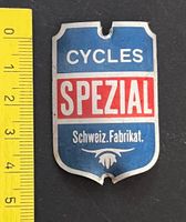 Cycles Spezial Schweiz.Fabrikat Velo-Steuerkopfschild alt