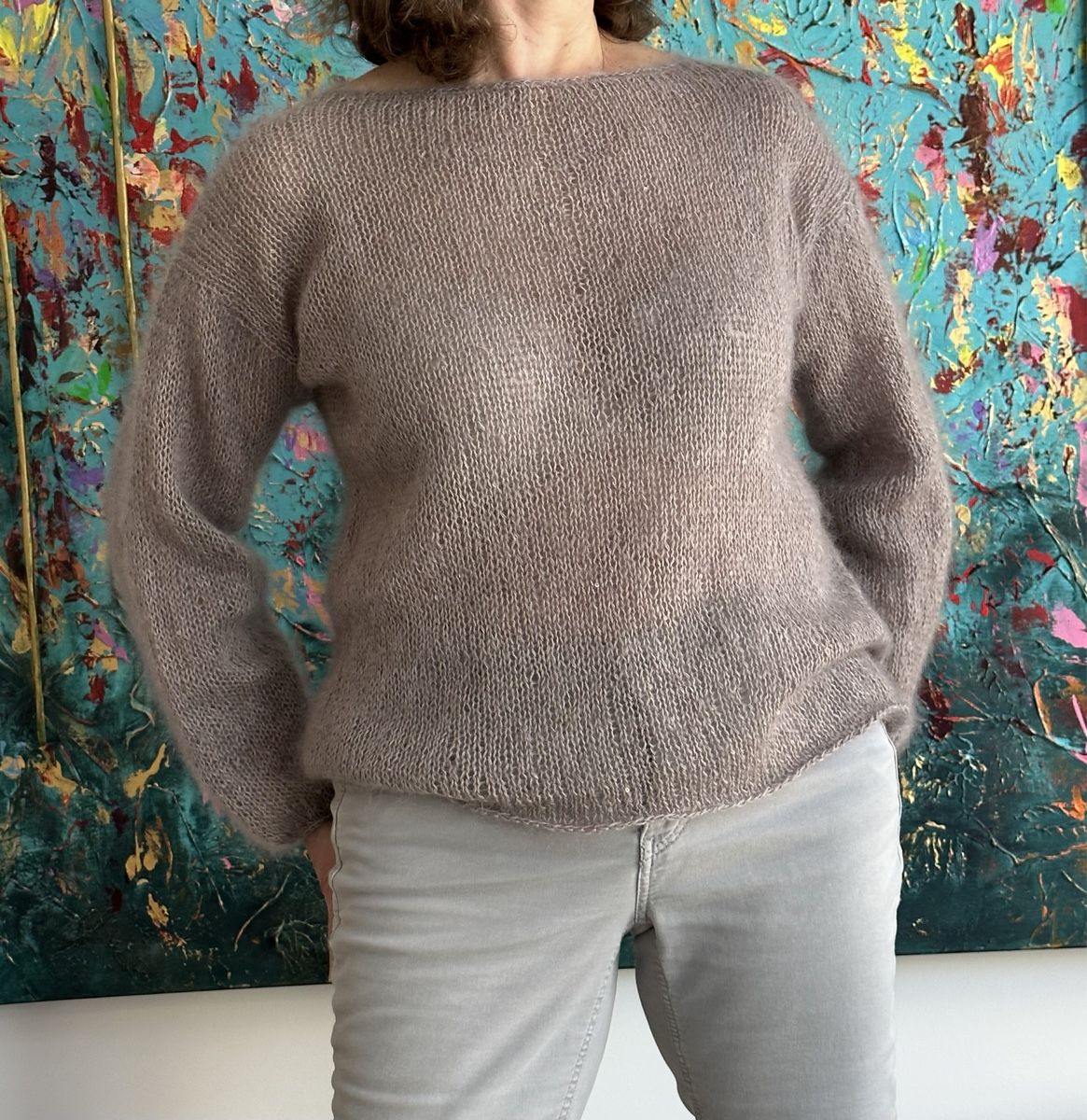 Maglioni & Felpe: Luxuriöser handgestrickter Mohair Pullover mit Netzstruktur – Nuovo e nell'imballaggio originale da Zürich venduto da NYDDYN 7