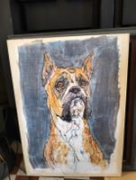 Orginal Fritz Hug Lithografie Boxer Hund