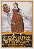 EXPO NAT. SUISSE BEAUX ARTS ZUERICH 1910 Original Plakat