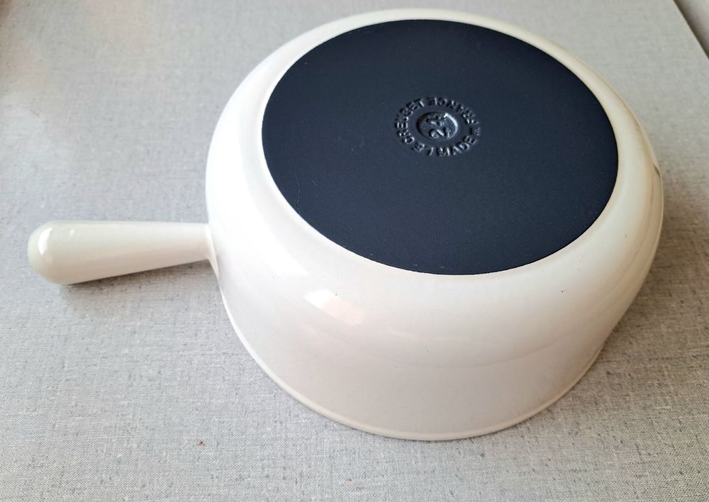 Le CREUSET fonte émaillée blanche caquelon 24 cm (D #39 occasion) à