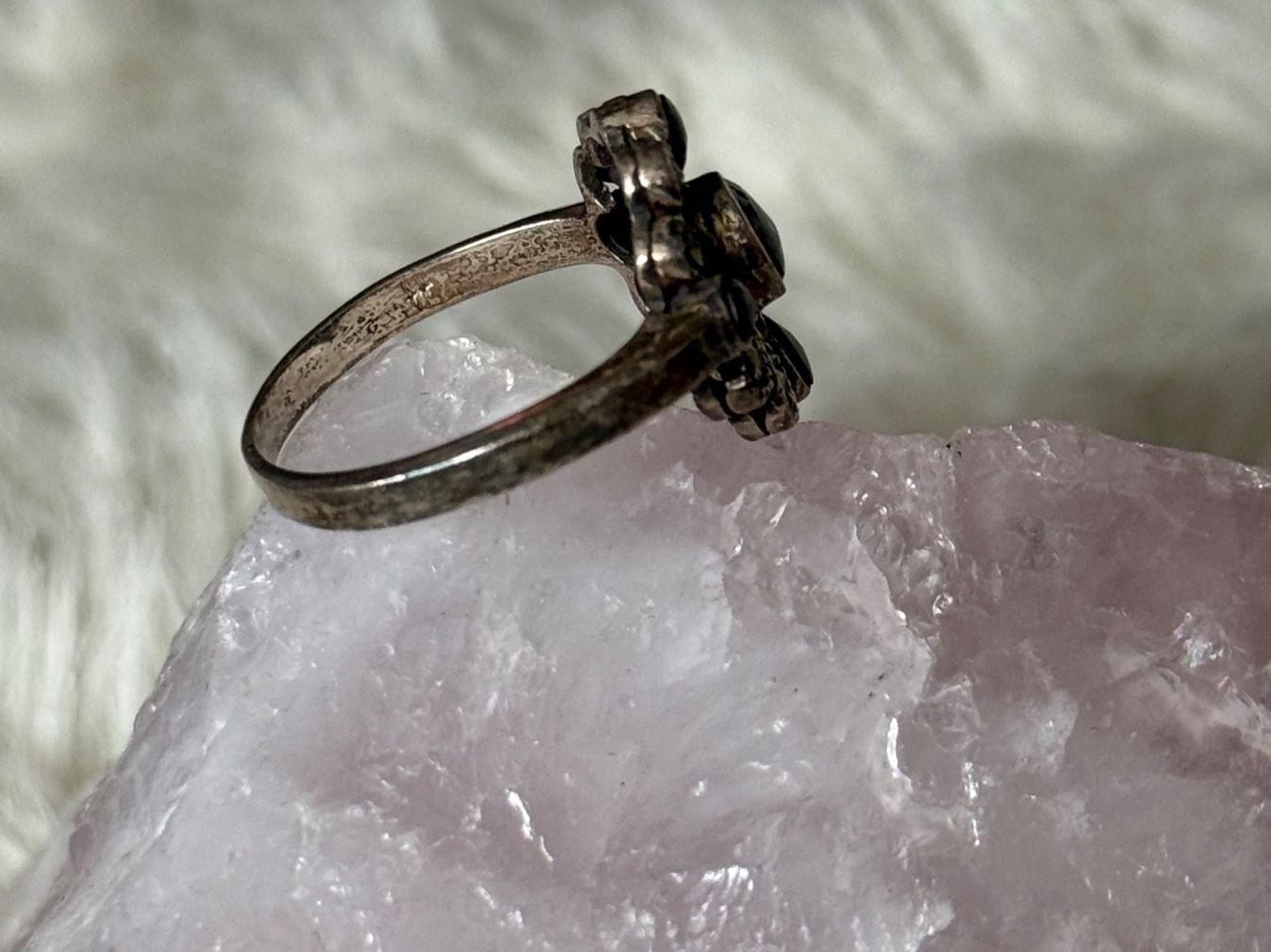 Anelli: Vintage Silberring 925 mit schwarzem Stein – Usato da Istighofen venduto da Ringparadies 1