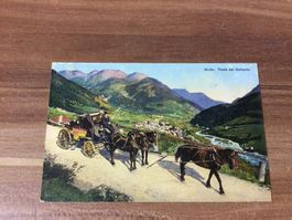 Ansichtskarte Airolo Posta del Gottardo mit Pferdekutsche
