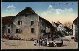 AK Veltheim /AG, Kinder am Brunnen