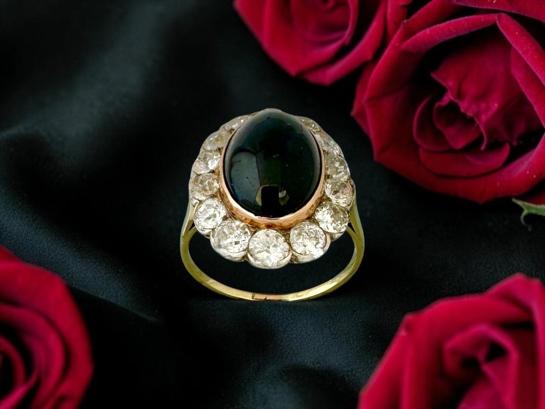 Anelli: Antiker Saphir - Diamant - Ring um 1900, ca. 6,70 ct – Usato da Zuzwil SG venduto da artimmo