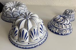 4-er Set Keramik Gugelhupf Backformen Wand Dekoration