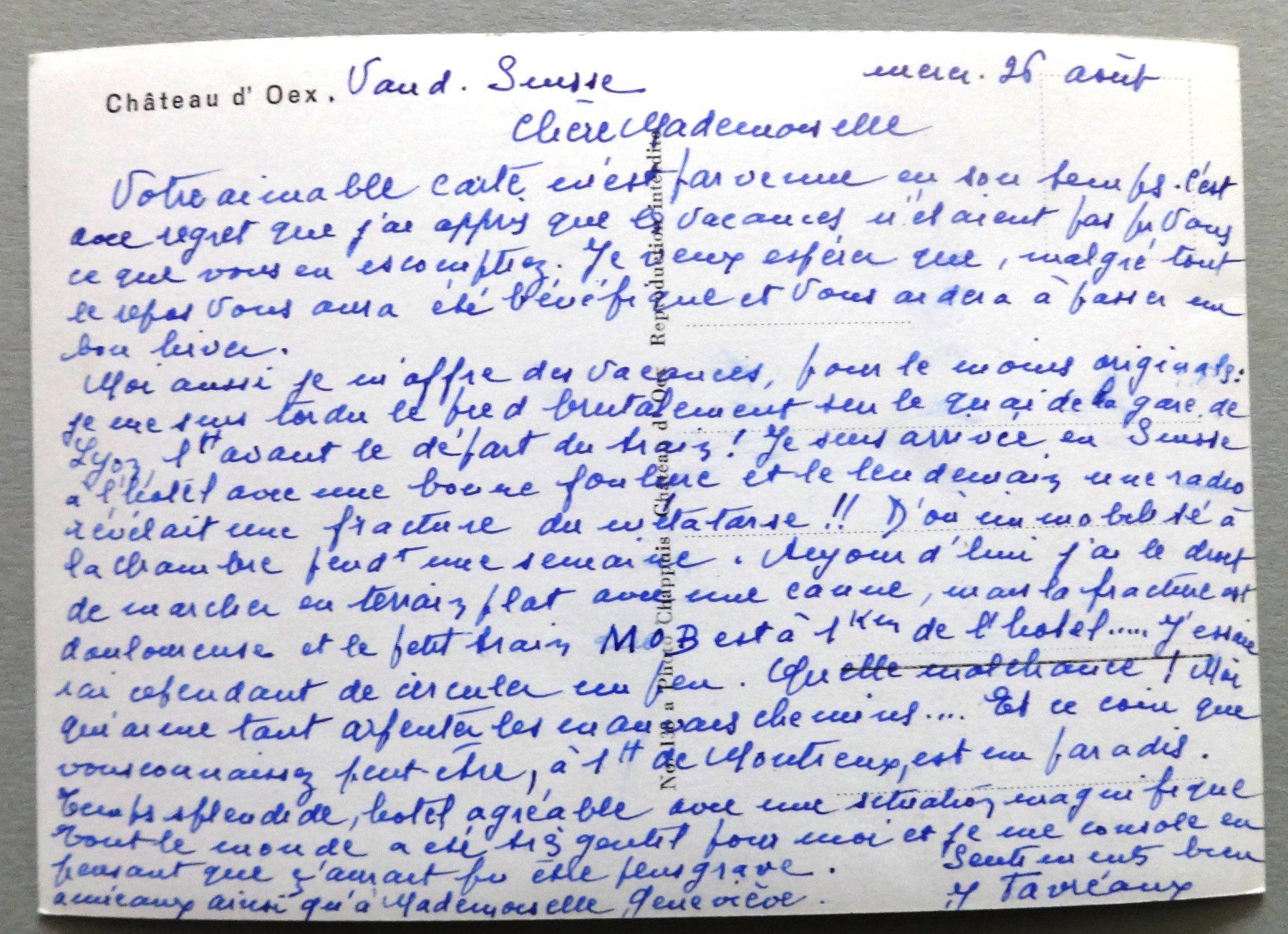 Cartoline postali: Château d' Oex – Usato da Fétigny venduto da Billy2miny 1