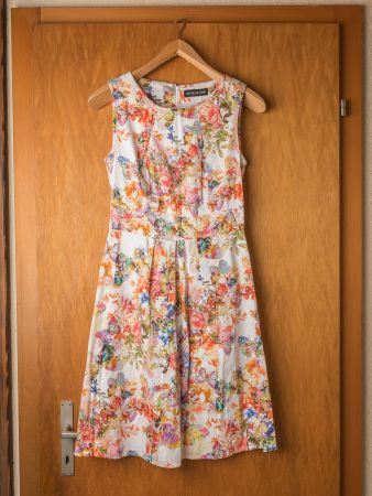Sommerkleid Patrizia Dini Grösse 36, Blumenmuster, Baumwolle